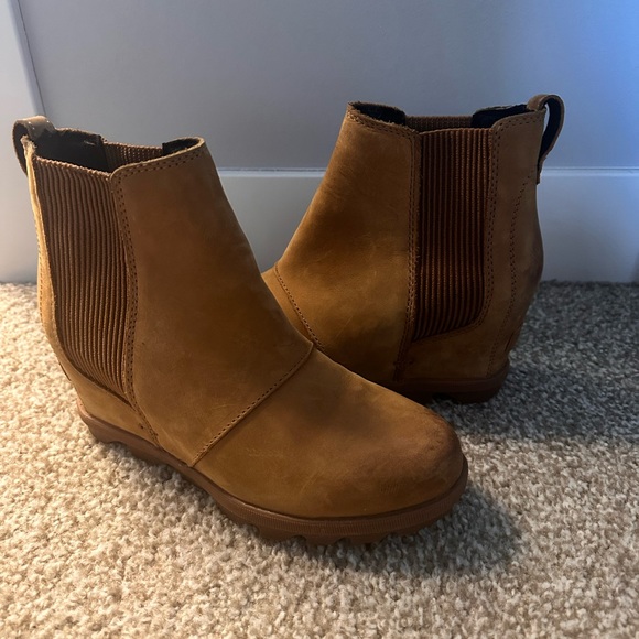 Sorel Chelsea Wedge Camel Brown Sz 7 - Picture 4 of 5